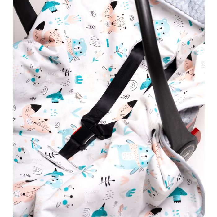 Autosēdeklīša guļammaiss "Forest" 80x80 cm pelēks