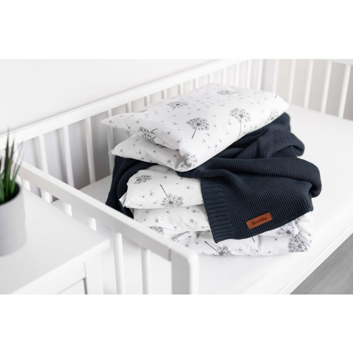 Adīts bambusa viskoze - kokvilnas pleds "Bamboo" 100x80 cm tumši zils