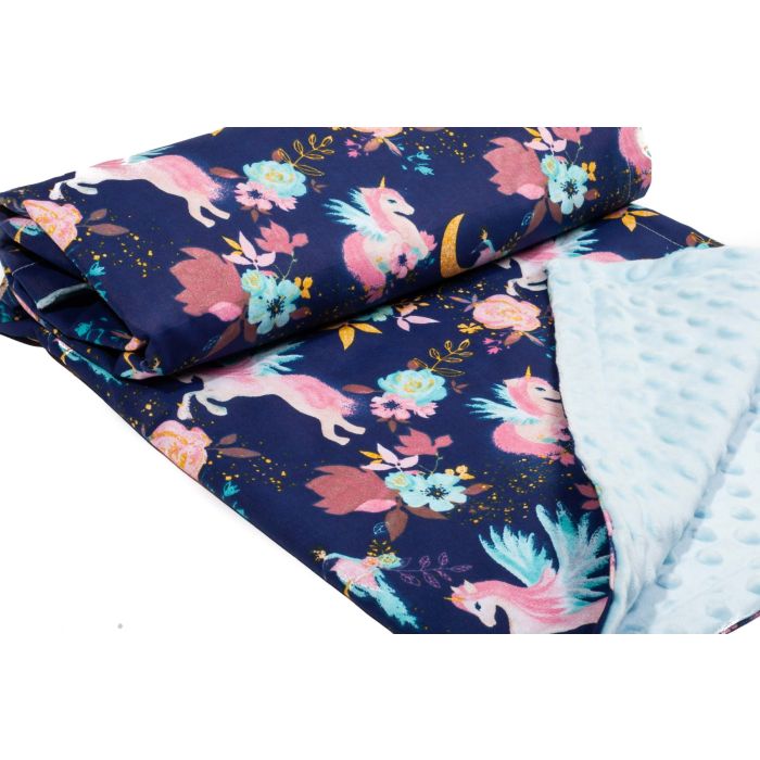 Bērnu pleds 100x75cm "Unicorns" zils 