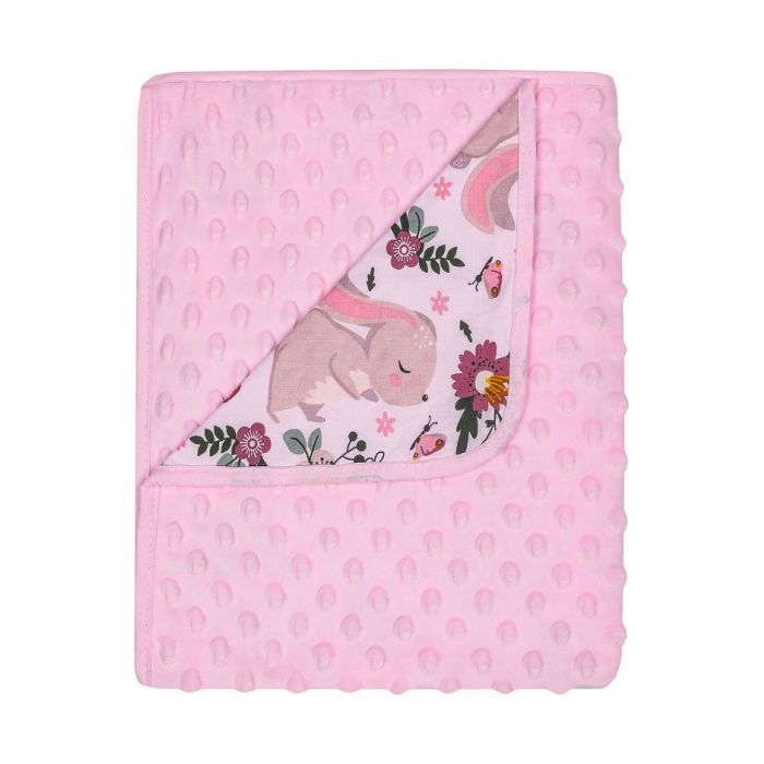 Pledas kūdikiui "Rabbit" 80x90 cm rožinis