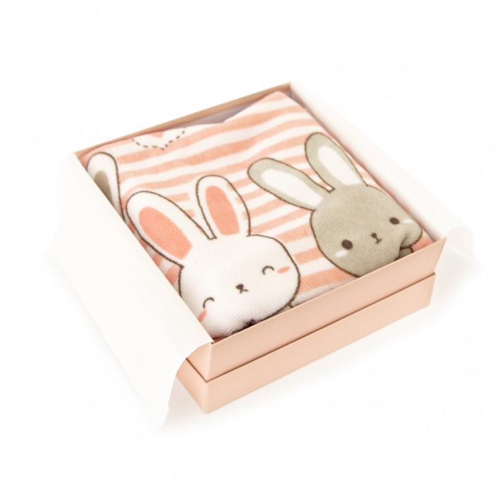 Bērnu kokvilnas velūra pleds  "Bunnies" 80x100 cm 