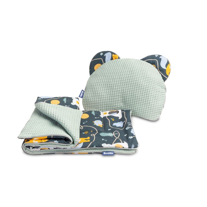 Komplekts "Paths" pleds 56x76 cm un spilvens 30x35 cm 