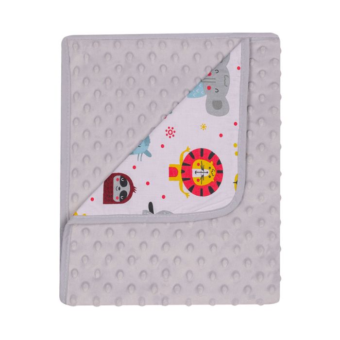 Bērnu pleds 90x80 cm "Zoo" pelēks