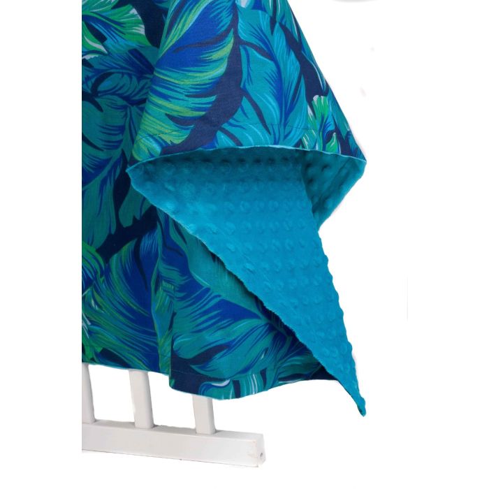 Bērnu pleds "Leaf" 100x75cm jūras zils