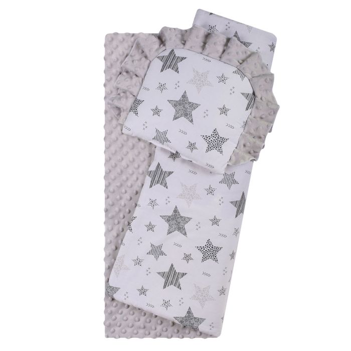 Pledukas kūdikiui "Stars" su pagalve, pilkas 