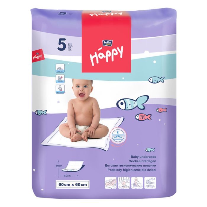 Vienreizliet. absorbējošie paladziņi Bella 60x60cm 5 gab.