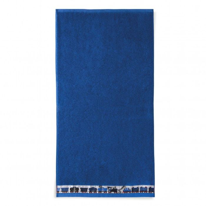 Dvielis bērniem (Ēģiptes kokvilnas) "Trains blue"