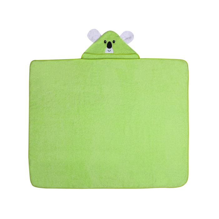 Dvielis ar kapuci  "Koala" 120x100cm  zaļš
