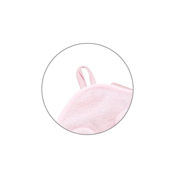 Bambusa dvielis ar kapuci Babyono 100x100 cm "Mouse pink"