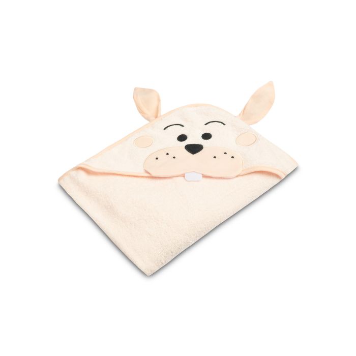 3D dvielis mazulim "Funny Bunny" ar galvassegu 100x100cm "frotte" rozā