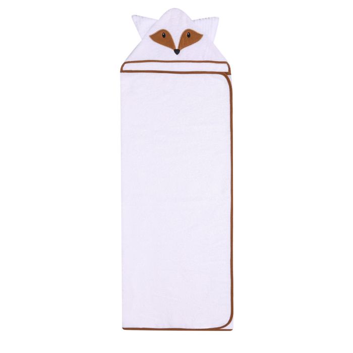 Dvielis ar kapuci  "Fox" 120x100cm  balts