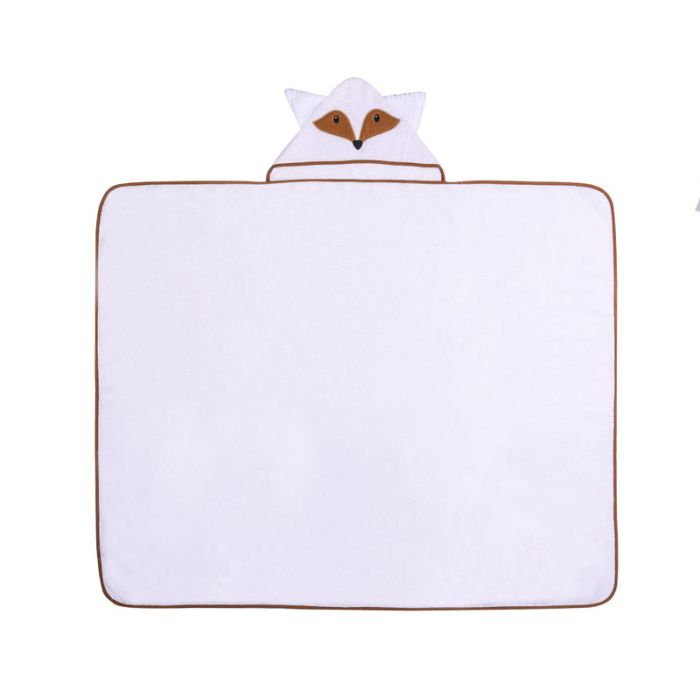 Dvielis ar kapuci  "Fox" 120x100cm  balts