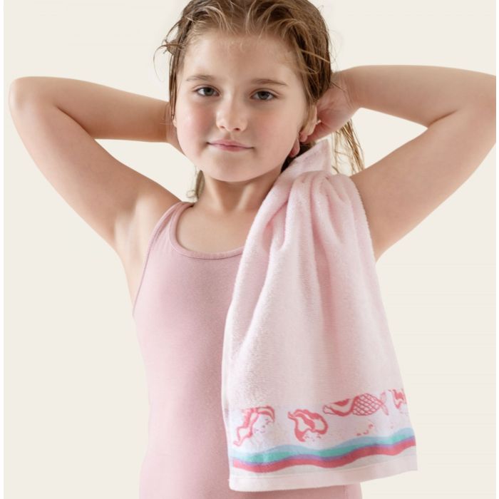 Dvielis bērniem (Ēģiptes kokvilnas) "Mermaid pink"