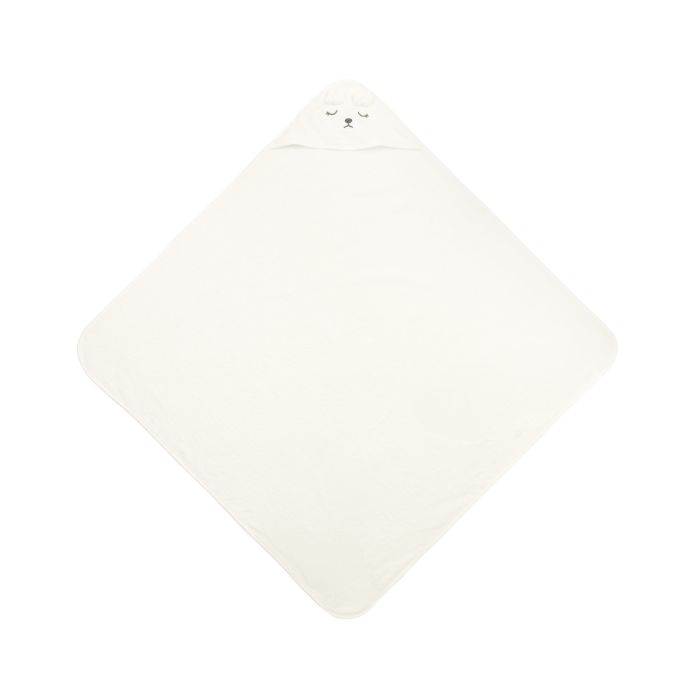 3D dvielis mazulim "White bear" ar galvassegu 100x100cm "frotte"