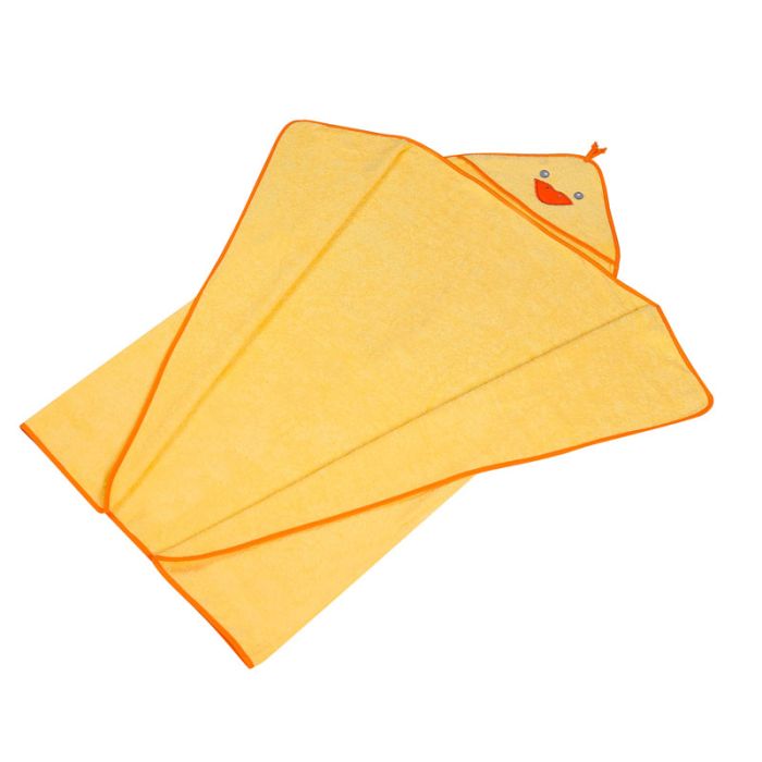 Dvielis ar kapuci  "Fox" 120x100cm  dzeltens