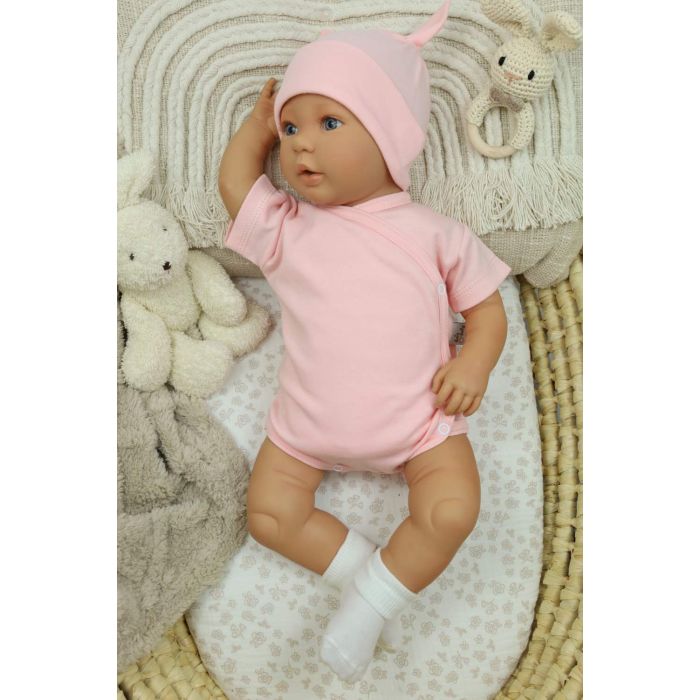 Bodijs ar īsām piedurknēm "One" candy pink