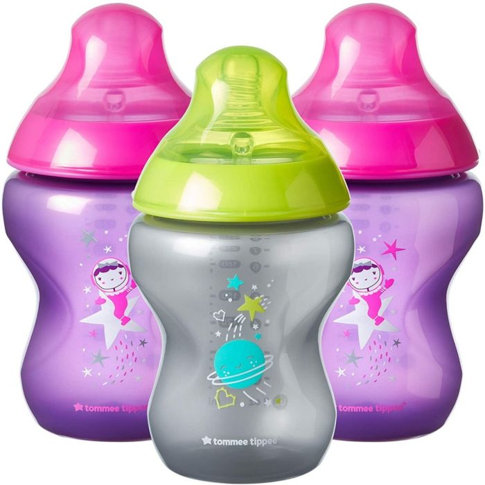 Mazuļa pudelītes "Tommee Tippee" ar knupīti 0m+ krāsains 260ml 6 gab.