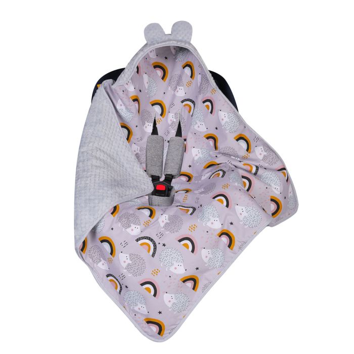  Sedziņa / konverts autokrēsliņām "Rainbow" 80x80 cm pelēks