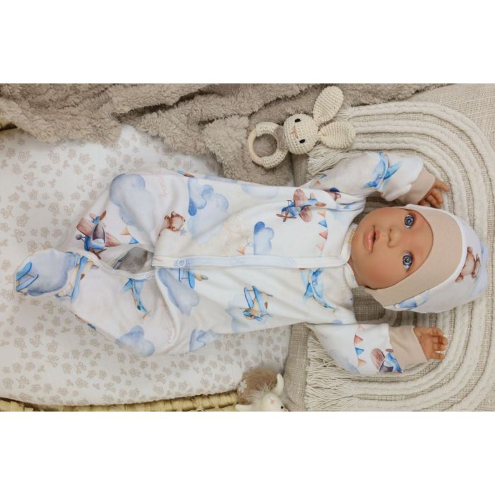 Zīdaiņu kokvilnas rāpulītis ar piedurknēm  "Magic" 