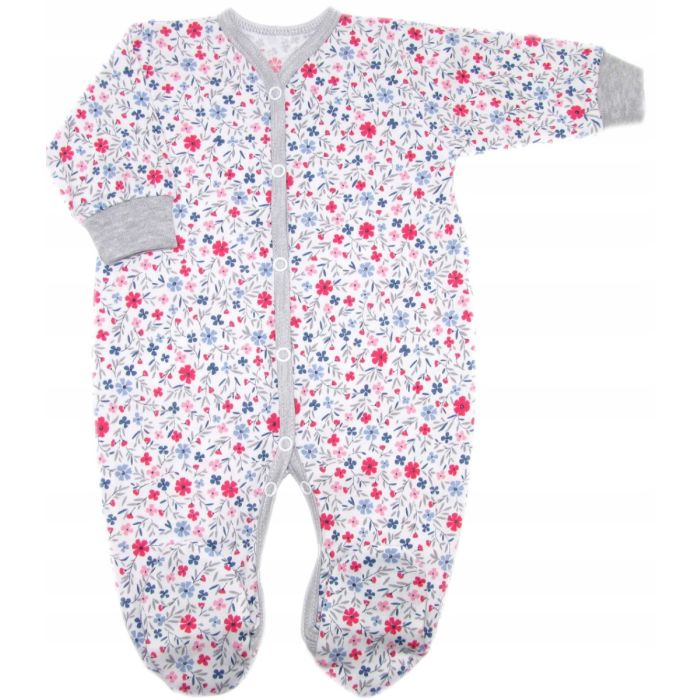 Zīdaiņu kokvilnas rāpulītis ar piedurknēm  "Violet" 