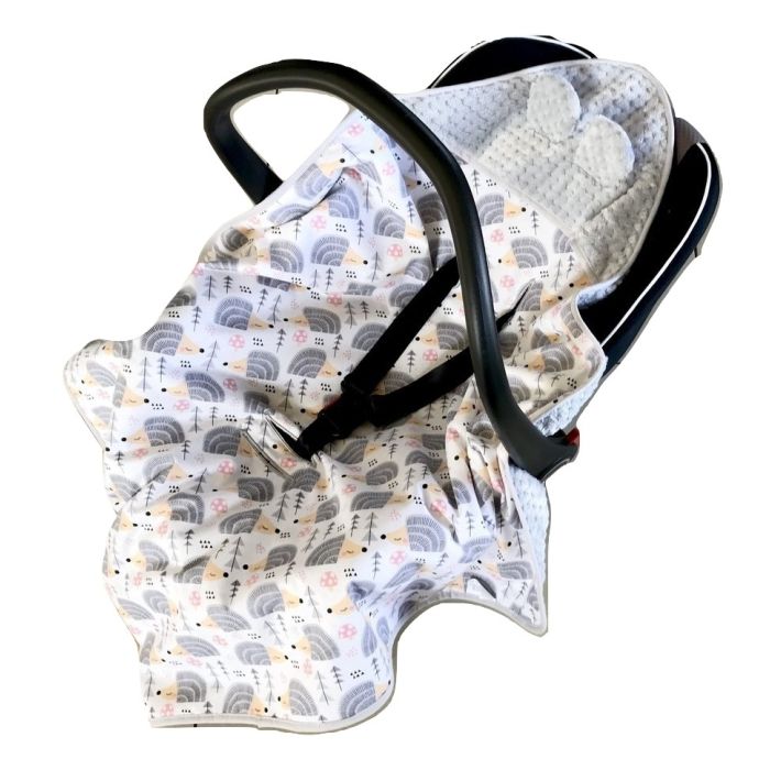 Autosēdeklīša guļammaiss "Hedgehog" 80x80cm pelēks