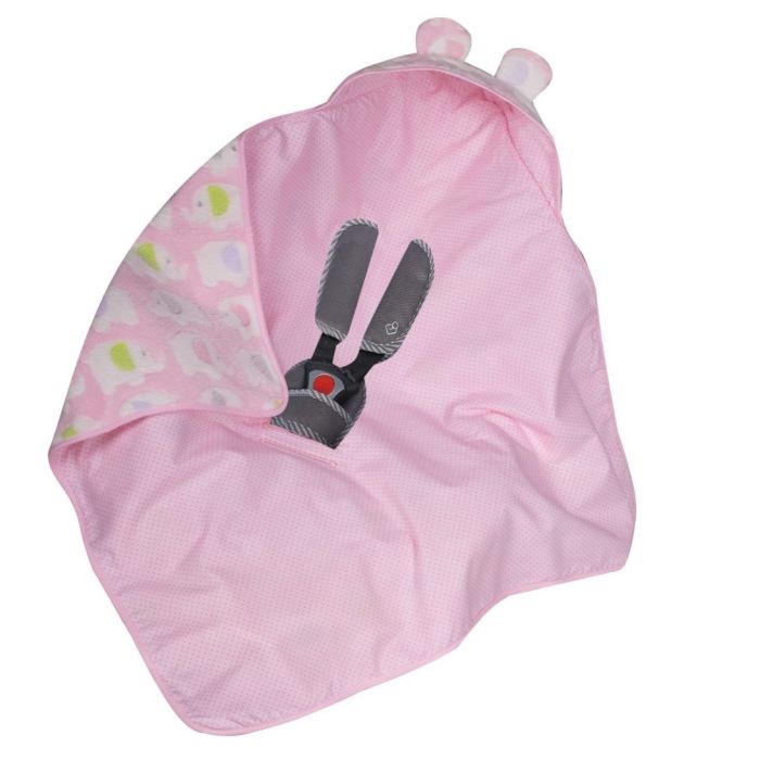 Autokrēsliņa guļammaiss "Elephants & Dots" 80x80 cm rozā 