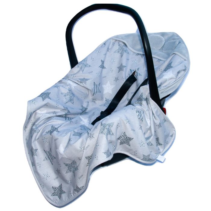 Autosēdeklīša guļammaiss "Star" 80x80 cm pelēks