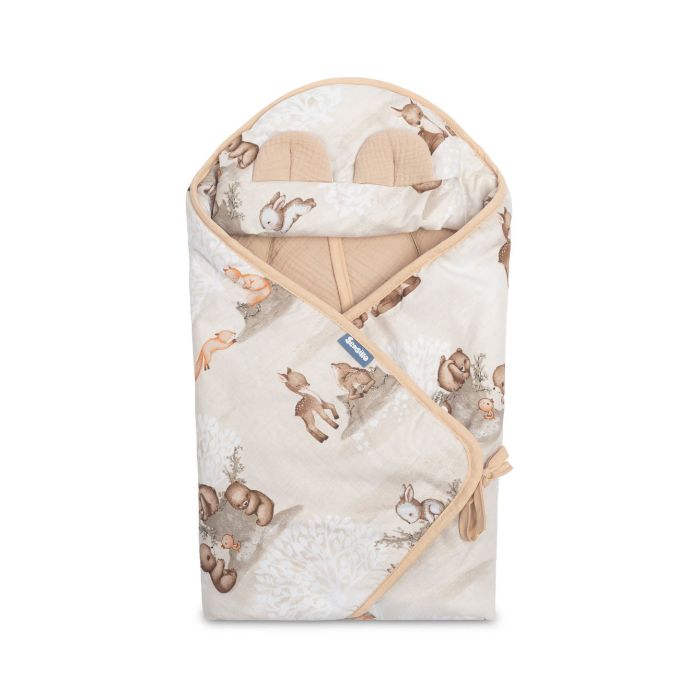 Autosēdeklīša muslīna guļammaiss "Soul friends" 90x90 cm beige