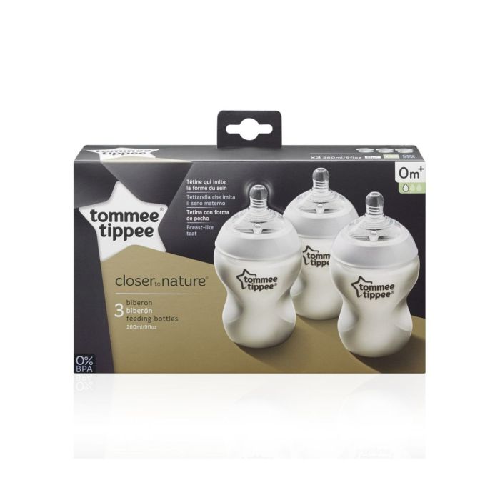 Mazuļa pudelīte "Tommee Tippee" ar knupīti Closer to nature 0m+ 260ml 3 gab.