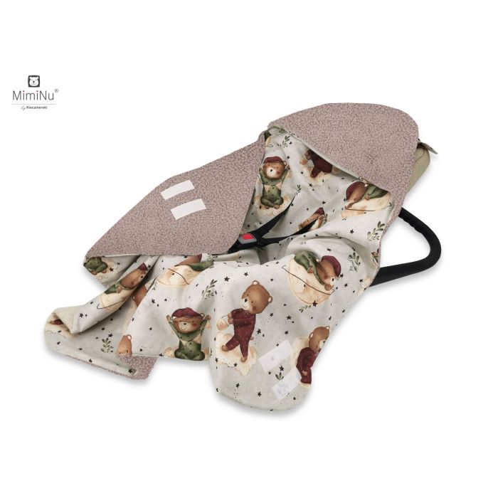 Apsildāms guļammaiss autokrēsliņa  "Teddy blush" 90x90 cm 