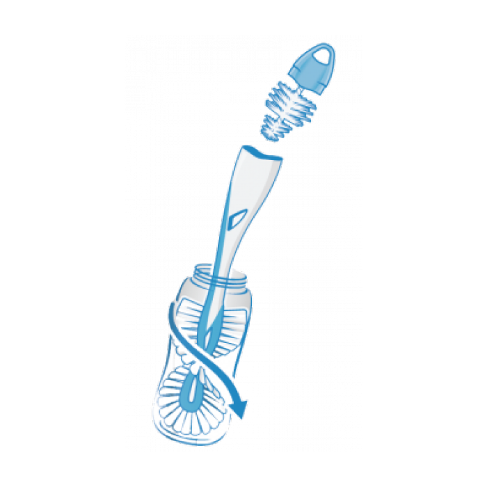 Birste pudelīšu un knupīšu mazgāšanai NUK Twist rozā krāsā