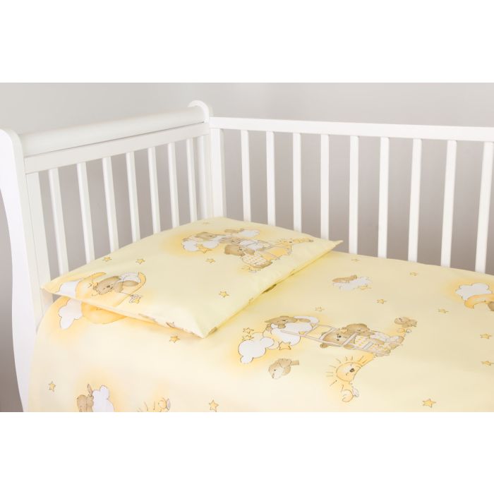Gultasveļas komplekts ar aizsardzību "Mākonīši" dzeltens