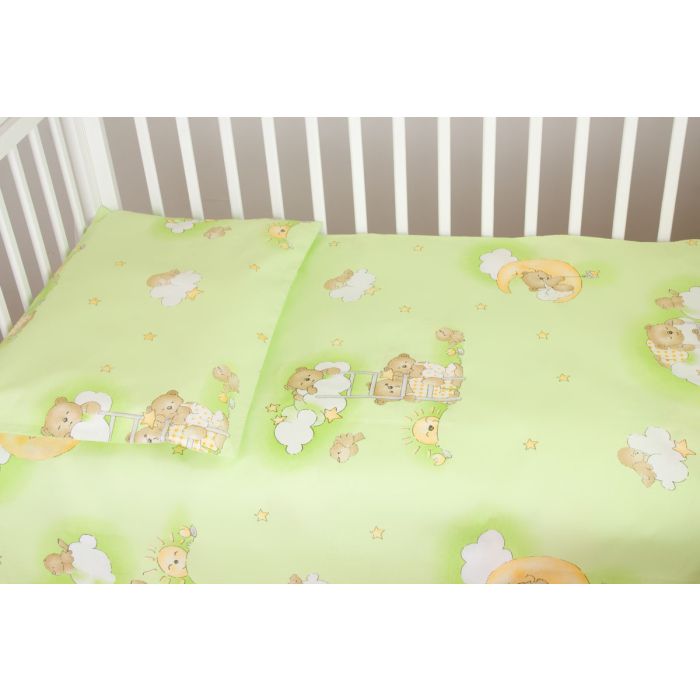 Pārvalku komplekts 135x100 "Mākonīši" zaļš