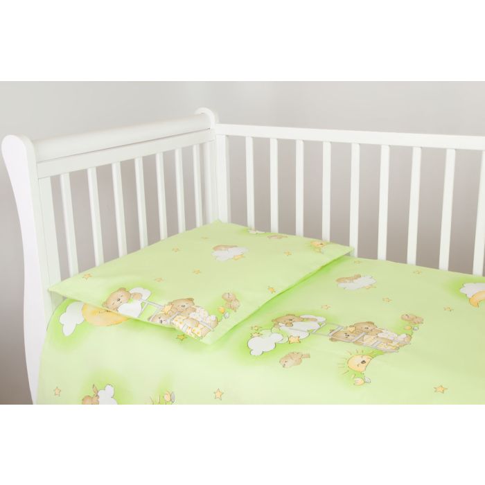 Pārvalku komplekts 135x100 "Mākonīši" zaļš