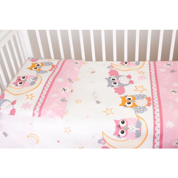 Gultasveļas komplekts ar aizsardzību "Saldus sapņus" rozā