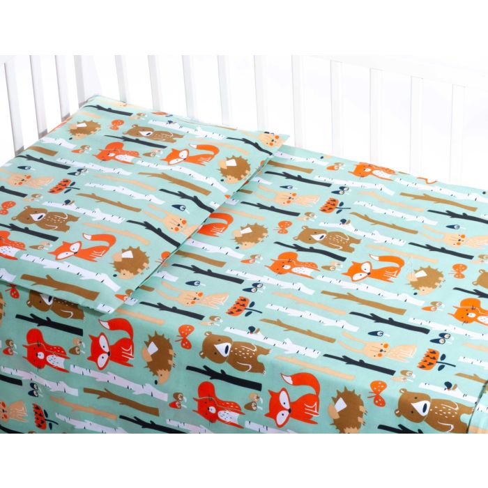 Bērnu gultas veļa 135x100 "Forest life" 