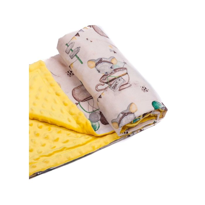 Bērnu pleds "Mouse" 100x75cm dzeltena krāsa
