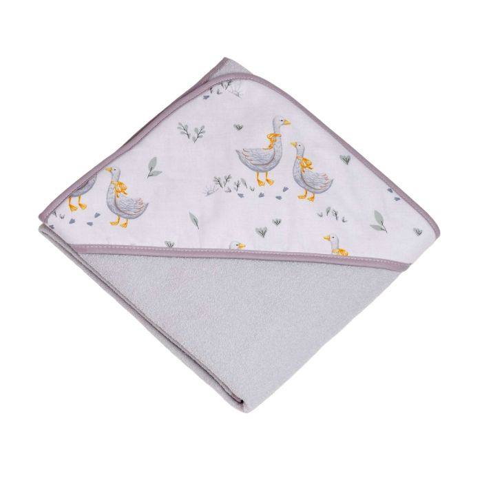 Dvielis ar kapuci "Golden goose grey" pelēks