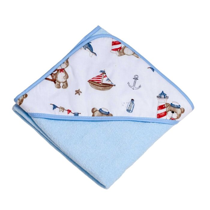 Dvielis ar kapuci "Sailor" 80x80 cm "frotte" zils