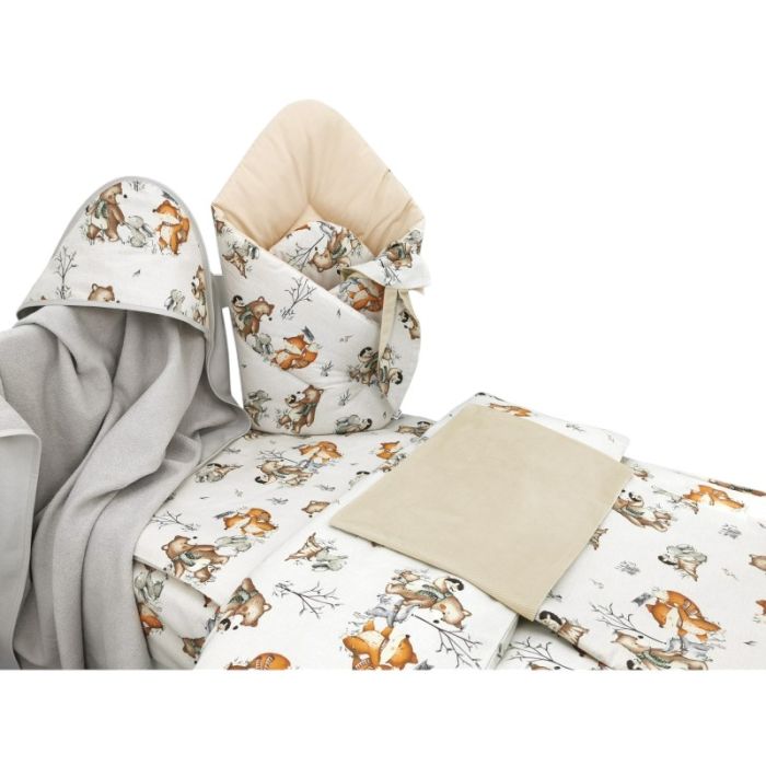 Komplekts jaundzimušajam no 6 daļām "Forest family beige"