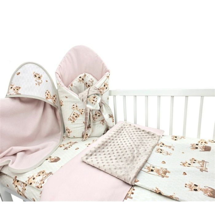 Komplekts jaundzimušajam no 6 daļām "Giraffee" dusty pink