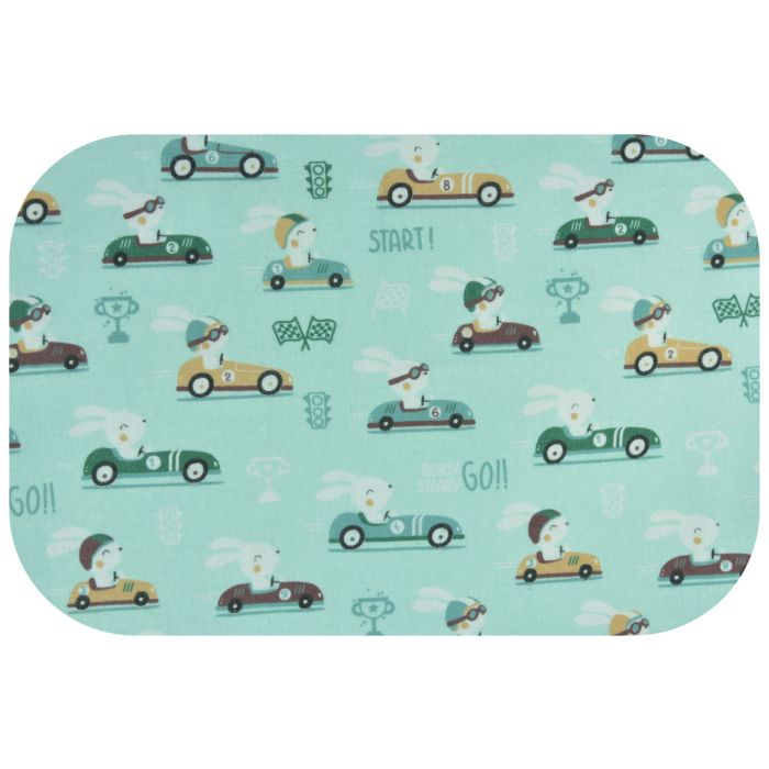 Flaneļa autiņš ūdens necaurlaidīgi 45x55cm "Bunny go mint"