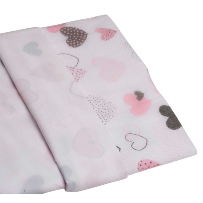 Flaneļa autiņš ūdens necaurlaidīgi Maxi 45x115cm  "Heart pink"
