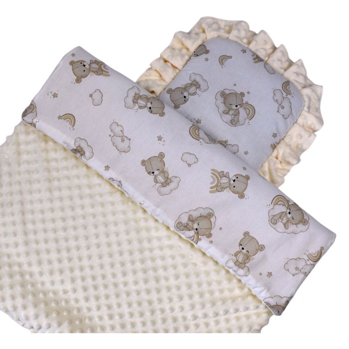 Veļas komplekts ratiņiem "Teddy" ecru