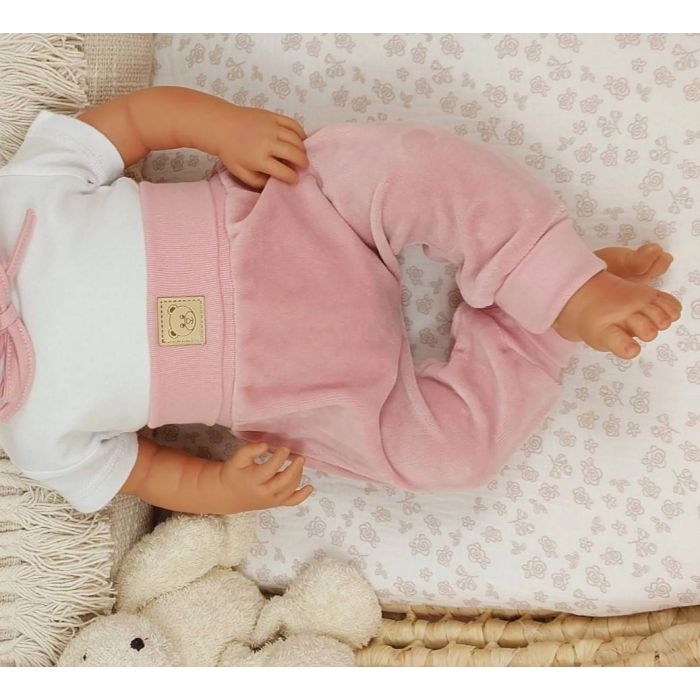 Bērnu bikses velura "BEAR PINK"