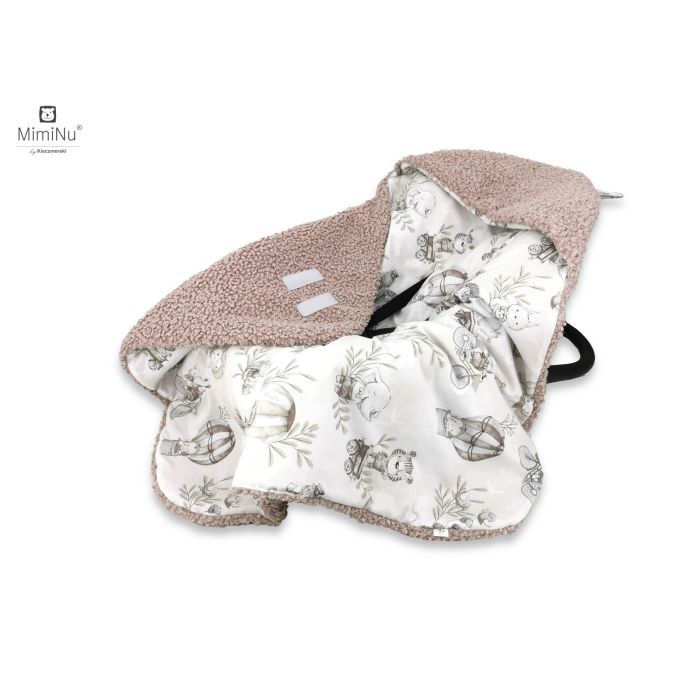 Apsildāms guļammaiss autokrēsliņa  "Blush zoo" 90x90 cm 