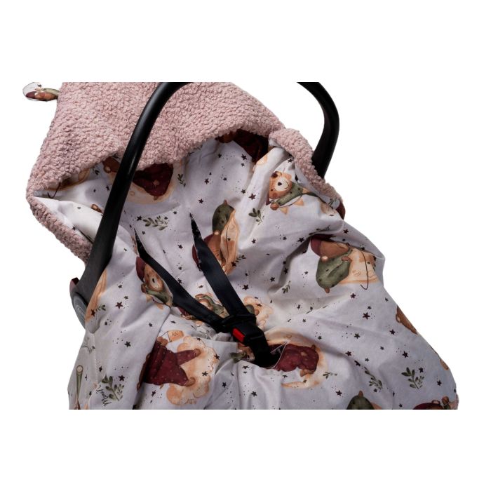 Apsildāms guļammaiss autokrēsliņa  "Blush teddy beige" 90x90 cm 