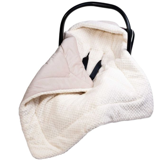 Apsildāms guļammaiss autokrēsliņa "WARM VELVET" 80x80 cm bēšs