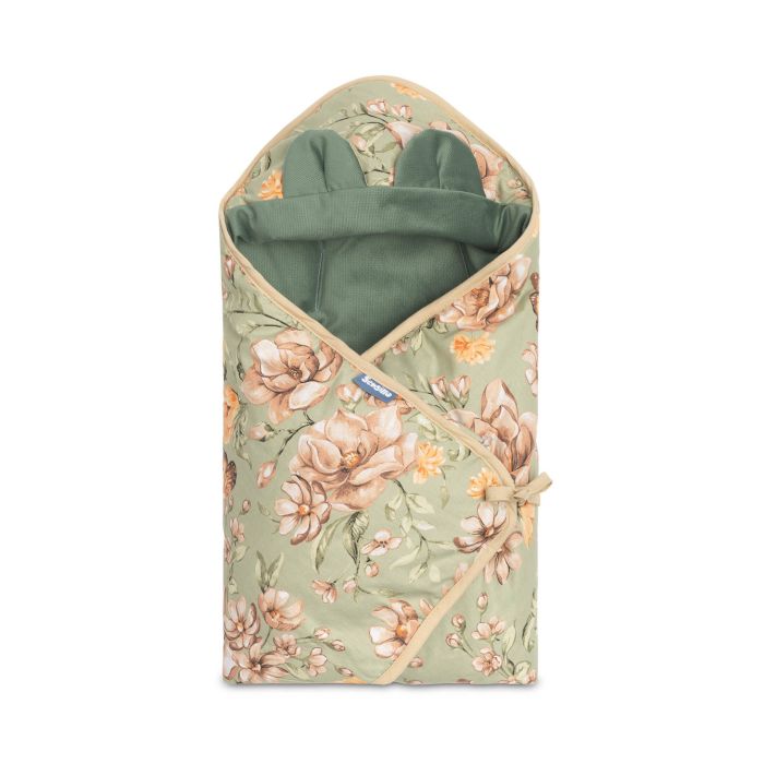 Autosēdeklīša guļammaiss "Floral green" 90x90 cm