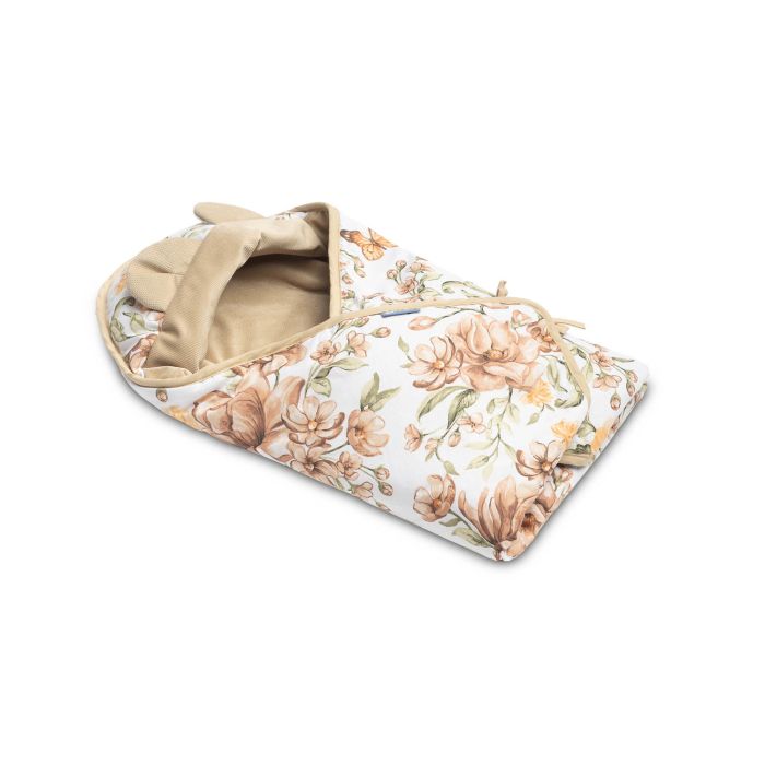 Autosēdeklīša guļammaiss "Floral beige" 90x90 cm